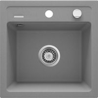 Fregadero de granito de un solo seno, gris metalizado, acero, ZQZ S103