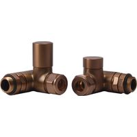 Heatwave Dual Fuel Brushed Bronze Manual Corner Radiator Valve Set