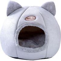 Cuccia per gatti 1 pezzo, cuccia morbida per gatti, nido per gatti, cuccia per animali domestici per gatti e cuccioli, sacco a pelo comodo e caldo (diametro M32 cm per meno di 3,5 kg, grigio)