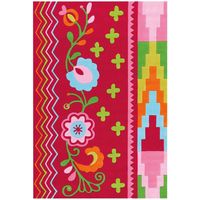 Tapis sam 4144 multicolore rosa fleurs - 140 x 200 cm