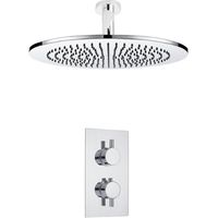 Hudson Reed - Kit de Douche Thermostatique à Encastrer avec Pomme Murale Ronde Ø30CM - Design Minimaliste