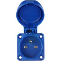 Toma de corriente para panel 10/16A 2P+Z 230V azul IP54 104-0bs