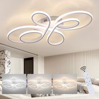 GBLY Deckenlampe LED Deckenleuchte Dimmbar - Wohnzimmerlampe Groß 100cm Wohnzimmer 90W Modern Weiß Schlafzimmerlampe Schlafzimmer mit Fernbedienung Design Deckenbeleuchtung für Esszimmer Büro Küche