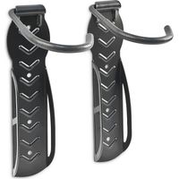 Relaxdays Set 2 soportes bicicleta de pared, Sujeción hasta 25 kg cada uno, Negro