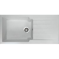 Essebagno Sierra Lavello a 1 vasca grande con scolapiatti in resina bianco