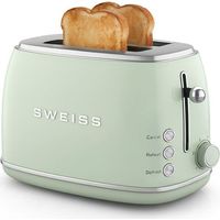 Vintage Toaster 2 Schlitze - SWEISS - GRS7 - 850 W - Einstellbarer Thermostat - Grün
