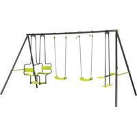 Balancelle enfant extérieur 6 places cadre acier +3 ans 355x184x186 cm Vert