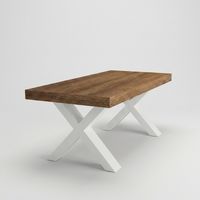 Tavolo allungabile moderno gambe bianco frassino 160/260x90 Firenze - Marrone Scuro