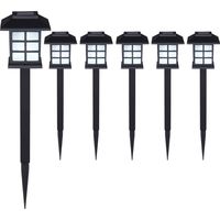 Solar pathway lights 6 pack black warm white led