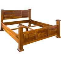 OXFORD 0133 Letto matrimoniale in legno di acacia - laccato / miele 200x200