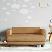 Canapé-Sofa avec repose-pied pour enfants marron 100x50x30cm velours