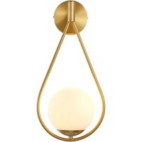 AMXCNOY Applique murale LED moderne pour intérieur, style industriel et rétro, avec abat-jour en verre sphérique, structure en métal bronze, culot E27