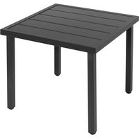Avestar Beistelltisch 44x44x41 cm, Gartentisch mit Lattenrost und verstellbaren Füßen, pulverbeschichteter Metall, wetterfester Couchtisch, Schwarz
