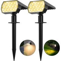 Projecteur solaire de Noël - Idéal pour les jardins, allées, cours, piscines, terrasses, etc. - Lot de 2, lumière chaude
