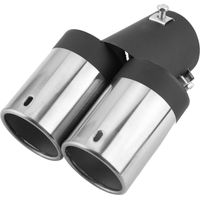 Embout d'échappement double courbé universel en acier inoxydable pour voiture, silencieux arrière, sortie de pot d'échappement