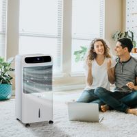 Climatiseur 4 en 1 avec Télécommande 3 Modes 3 Vitesses Minuterie et Écran Tactile 38x35x81 cm Blanc