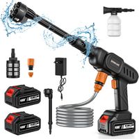 Pistolet à eau haute pression 60 Bar 6-en-1 – Nettoyeur polyvalent pour voiture, jardin et maison