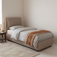 Lit Simple Aigor, Déhoussable, Fabriqué en Italie, Gris Taupe