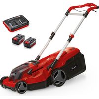 Einhell Akku-Rasenmäher RASARRO 36/38 Kit Power X-Change (36 V, 38 cm Schnittbreite, 450 m², Brushless, Mulchfunktion, 45L Fangkorb, inkl. 2X 4,0 Ah Akkus + Twincharger)