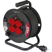Sygonix SY-10236129 Avvolgicavo 25 m Nero Spina schuko