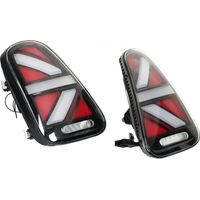 GARRYFIZH Feux arrière à LED Union Jack avec clignotants séquentiels, transparents, de remplacement pour Cooper R50 R52 R53 2001‑2006