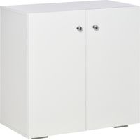 HOMCOM Aparador de Salón con 2 Puertas Armario Auxiliar con 2 Estantes para Libros Ropa Juguetes Estilo Moderno 70x39x70 cm Blanco