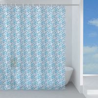 Gedy Rideau de Douche G-Pool en PEVA Bleu avec Motifs 120x200 cm