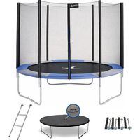 Trampoline rond Ø250cm avec filet de sécurité 1,80m – Structure acier galvanisé – Tapis PERMATRON renforcé – Échelle et bâche incluses – Kangui