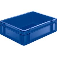 Conteneur de transport gerbables L400xl300xH120mm bleu PP Parois latérales fermées