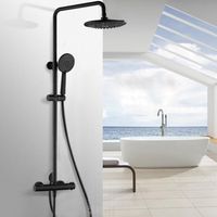 Shower System Antique Brass Shower Fitting Set Retro Shower Set with 2 Jet Types Storage Rack Hand Shower Head Steel Nozzles Height Adjustable