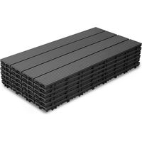 Jiubiaz Piastrelle per patio da 30 pezzi, pavimentazione per esterni, pavimentazione in composito, balcone e giardino da 30x60 cm