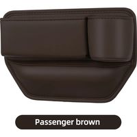 (Marron passager) Organisateur de siège auto avec compartiment de rangement intégré, porte-gobelet et poche pour portefeuille et téléphone.