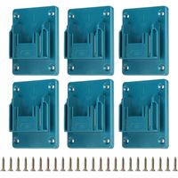 Lot de 6 supports muraux pour outils Makita 18V, rangement d'atelier - bleu.