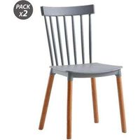 muvip Chaises confort modernes gris bois massif