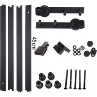 Herraje para Puerta Corredera Kit de Accesorios de Granero para Puertas Correderas Puerta de Madera - 6 FT/ 183 cm