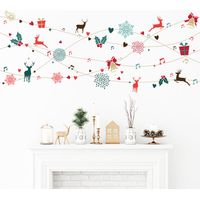 Sticker Noël guirlande design de Noël - Autocollants stickers adhésifs noël - décoration fêtes - 40x95cm