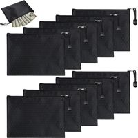 10 Pcs Pochettes de Rangement A5, 24 x 18 cm Portefeuille à Fermeture Éclair, Pochette Organisateur Portable, Sacoche Document Oxford Imperméable pour École, Bureau, Voyage