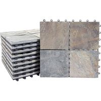 Décoshop26 – Lot de 11 dalles en pierre naturelle 30 x 30 cm – Anti-dérapantes et faciles à installer – Pour terrasses et balcons – 40011033