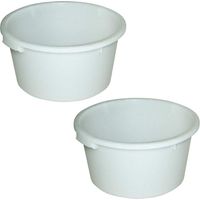 BRB 2 Rundbehälter, 60 Liter, Ø 590/470, Höhe 335 mm, Polyethylen-Kunststoff (PE-HD), weiß
