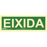 Señal de evacuación Eixida luminiscente Gran Formato Valenciano SEKURECO 960 x 480 mm CLASE A (ALUMINIO 0'5 mm)