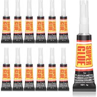 Flintronic 12pcs Super Glue,Glue Liquide,Colle forte gel, Power glues liquide control, Colle forte pour réparations précises, Colles liquides tous matériaux, Colles transparente à séchage rapide(3g)