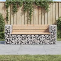 Vidaxl – Banc de jardin gabion 184x71x65,5 cm – Bois massif de pin – Base en acier galvanisé pour stabilité – Design compact pour espaces réduits