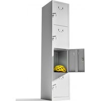 Vestiaire metallique à 4 portes Casier Metal pour votre atelier ou votre bureau Vestiaire metallique avec serrure (Gris)