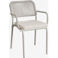 Lot de 2 chaises de salle à manger empilables avec accoudoirs en aluminium et corde tressée Arhiza SKLUM Vert Kaki