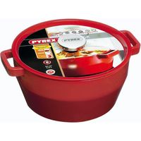Runde Cocotte - PYREX - Slow Cook - 24 cm - Rot