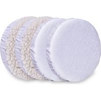 Vonroc – Lot de 4 bonnets de polissage Ø240mm – 2 en éponge et 2 synthétiques – Pour lustreuses et application de cire