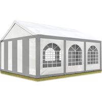 TOOLPORT Carpa de fiesta de alta calidad 3x6 m carpa para fiestas carpa de lona PE 450 N carpa de jardín carpa para fiestas gris-blanc impermeable