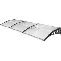 Tettoia curva policarbonato PP aluminium 122x89x24 cm