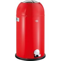 WESCO 184631-02 Kickmaster Pattumiera in Lamiera d'Acciaio Verniciata Volume 33 Litri con Ammortizzatore Integrato e Grande Inserimento colore Rosso