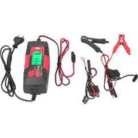 Caricabatterie per auto 6V 12V, per la manutenzione della batteria, con display LCD SM3-WP-5 e dispositivo antiscintilla integrato (spina UE 220-240V).